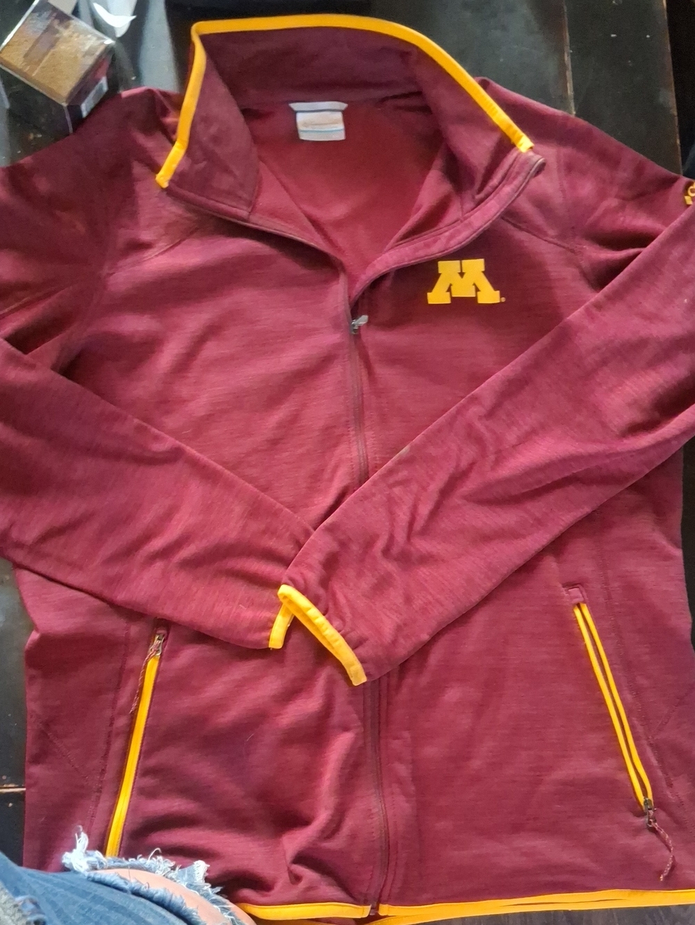 Columbia Maroon Performance Full-Zip Jacket with Gold Trim